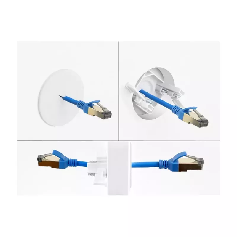 Delock passa-cabos de silicone redondo Ø 65 mm para montagem em parede / mesa branco