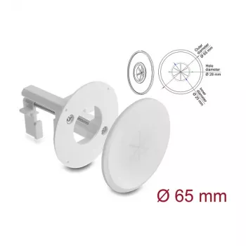 Delock passa-cabos de silicone redondo Ø 65 mm para montagem em parede / mesa branco