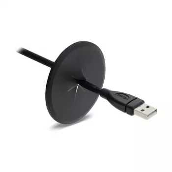 Passa-cabos de silicone Delock redondo Ø 65 mm para montagem na parede / mesa branco / preto