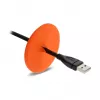 Passa-cabos de silicone Delock redondo Ø 65 mm para montagem na parede / mesa branco / laranja