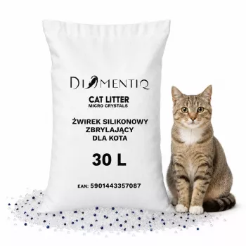 Diamentiq Micro Crystals areia aglomerante de sílica para gatos, 30 l