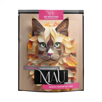 DNT MAU borrego com sementes de chia e hortelã comida seca para gatos esterilizados 700g
