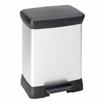 Balde do lixo com pedal CURVER Deco Bin 30L cinzento metálico