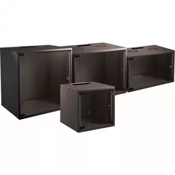 EFB Elektronik Armário de rede de parede BASIC 12U 19 polegadas preto RAL 9005 600x450x635 mm WGB-1912TS.60