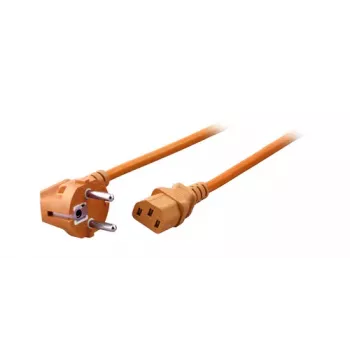 EFB Elektronik Cabo de alimentação CEE 7/7 Schuko 90° para IEC C13 180°, Laranja, 1,8 m, 3 x 0,75 mm²