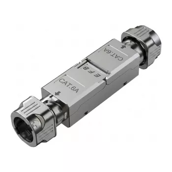 EFB módulo de acoplamento Keystone blindado Cat.6A/Cat.7/Cat.7A slimline RJ45 fêmea-fêmea