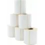 ARTDEV Rolo de etiquetas térmicas diretas 101,6 x 101,6 mm, diâmetro exterior 110 mm, núcleo 40 mm, 480 etiquetas por rolo, branco, adesivo permanente