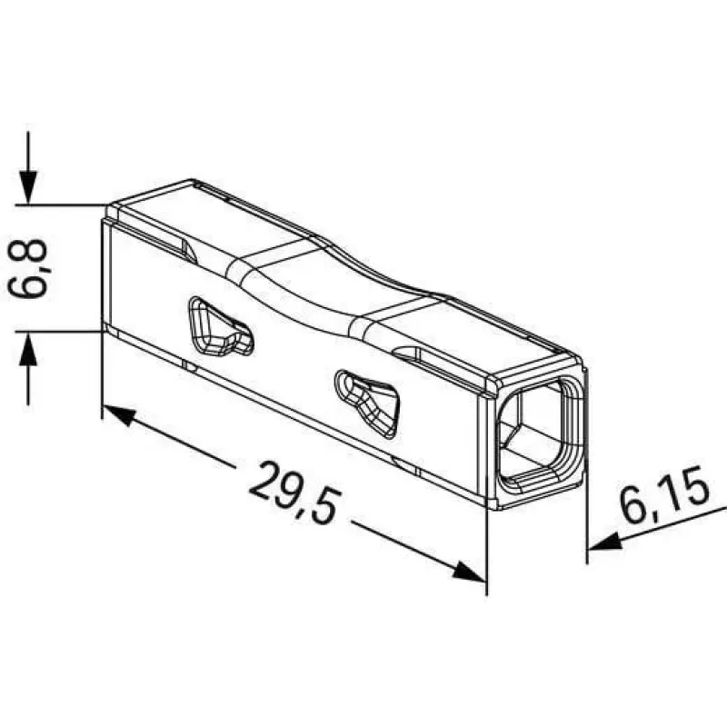 Conector de passagem WAGO para 2773-2401, push-in, máx. 4 mm², 2 condutores
