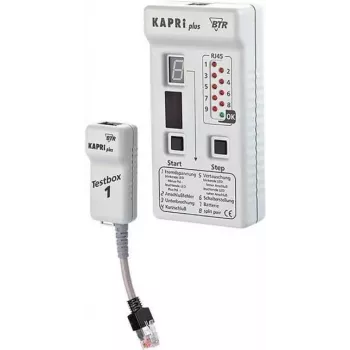 METZ CONNECT KAPRI Plus Testador de cabos e ligações com caixa de teste 1 - Testador de cabos de rede e ISDN (130670-E)
