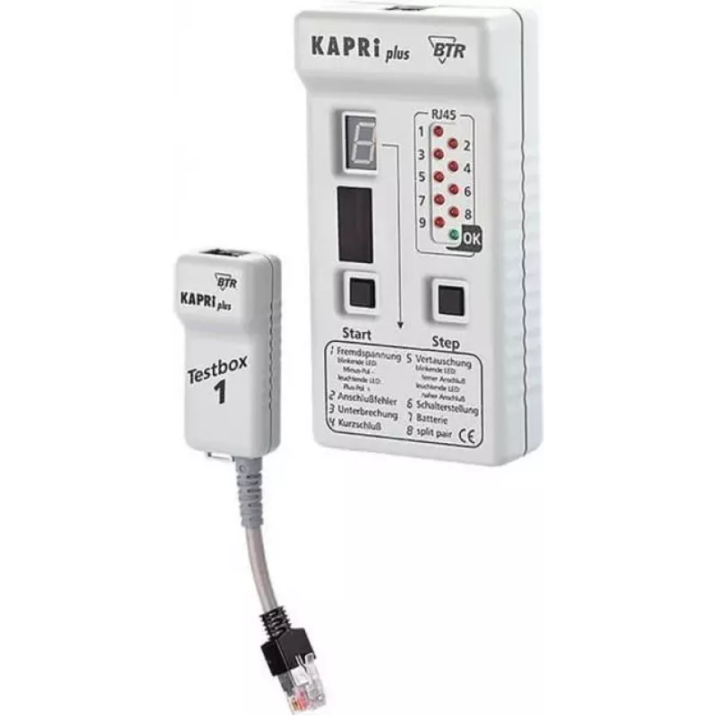 METZ CONNECT KAPRI Plus Testador de cabos e ligações com caixa de teste 1 - Testador de cabos de rede e ISDN (130670-E)