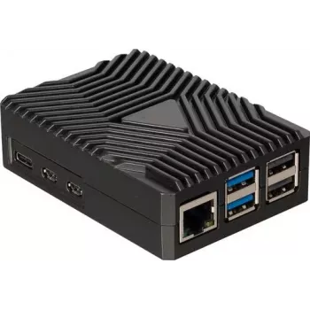 Joy-IT RB-AlucaseP5-09 caixa SBC para Raspberry Pi 5, alumínio, preta
