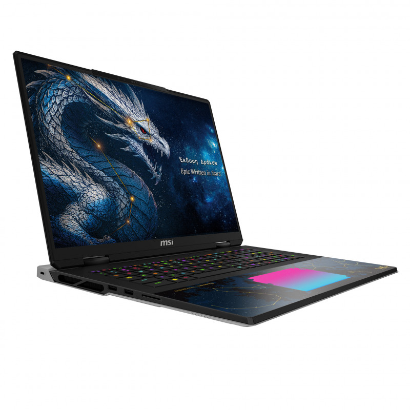 MSI Titan 18 HX Dragon Edition Draco Epic A2WJ-1064FR Portátil Gaming, 18 polegadas UHD+ Mini LED 240Hz, Intel Core Ultra 9 290HX Plus, 96GB DDR5, 4TB SSD, GeForce RTX 5090 24GB, Windows 11 Pro, Teclado Francês AZERTY