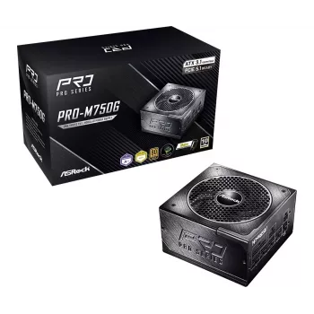 Fonte de alimentação ASRock PRO-M750G 750W 80 PLUS Gold totalmente modular ATX