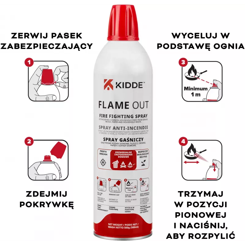 Spray extintor Kidde KFS-500 Flame Out 500 ml