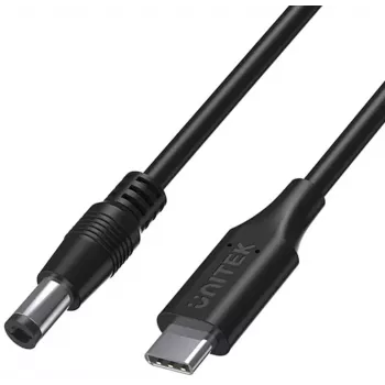Cabo de alimentação para portátil UNITEK 65W USB-C para DC 5,5mm 1,8m preto