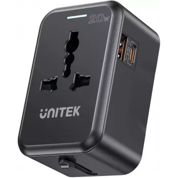 Carregador de viagem UNITEK Riad EU/US/UK/AUS PD 20 W
