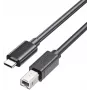 Cabo de impressora UNITEK USB-C para USB-B 2.0 5m preto