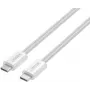 Cabo magnético trançado UNITEK USB-C para USB-C 100W PD 1m branco