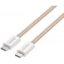Cabo magnético enrolável trançado UNITEK USB-C para USB-C 100W PD 1m bege