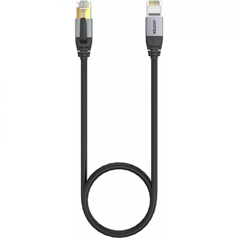 Cabo de rede UNITEK Cat.8 S/FTP Ethernet Patch RJ45 LAN 20m preto