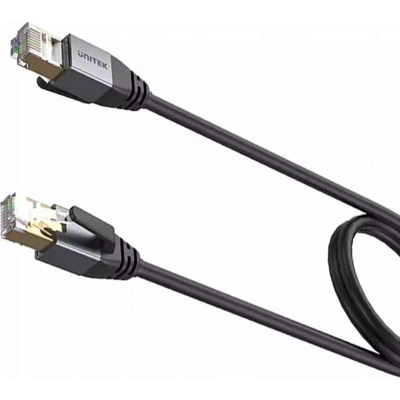 Cabo de rede UNITEK Cat.8 S/FTP Ethernet Patch RJ45 LAN 20m preto