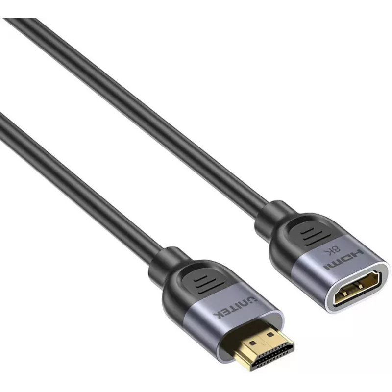 Cabo de extensão UNITEK HDMI 1m, HDMI 2.1, 8K@60Hz, 48Gbps, preto