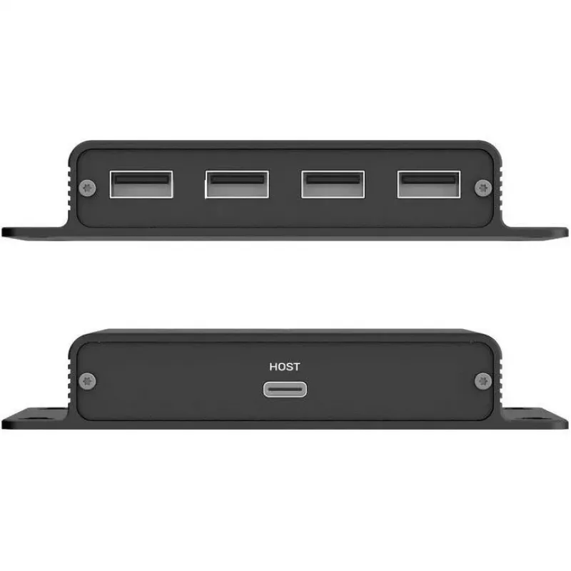 Extensor UNITEK USB-C para 4x USB-A via Ethernet, até 150m, 480Mbps, preto