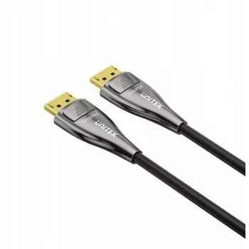Cabo UNITEK DisplayPort 2.1 de fibra ótica 8K 10m preto