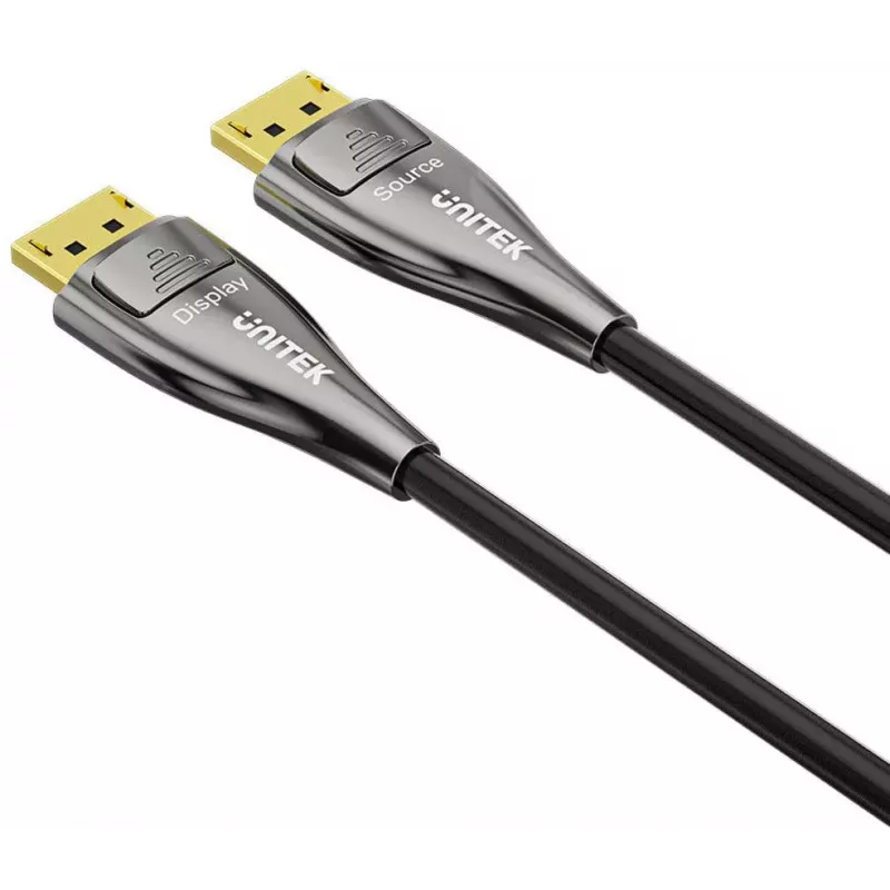 Cabo UNITEK DisplayPort 2.1 ótico ativo 30m 8K 60Hz preto