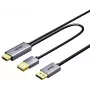 UNITEK cabo HDMI para DisplayPort 4K com alimentação USB-A, 1,8 m, preto