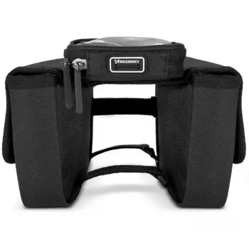 Bolsa universal de quadro de bicicleta Wozinsky ILIKE com suporte para telemóvel impermeável 1,5L preto (WBB26BK)