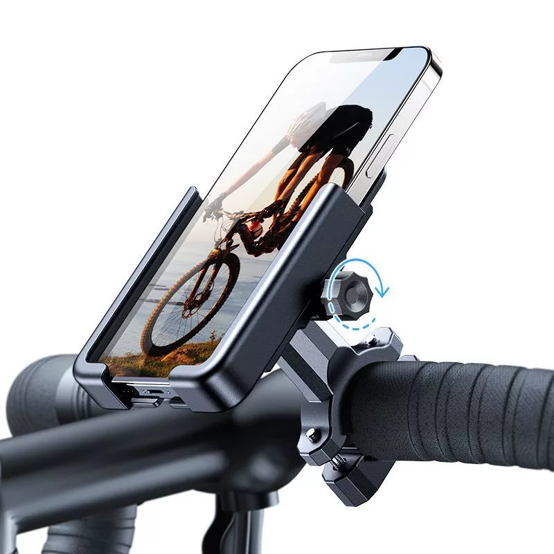 Suporte metálico de telemóvel para bicicleta Wozinsky para trotinete, preto (WBHBK3)