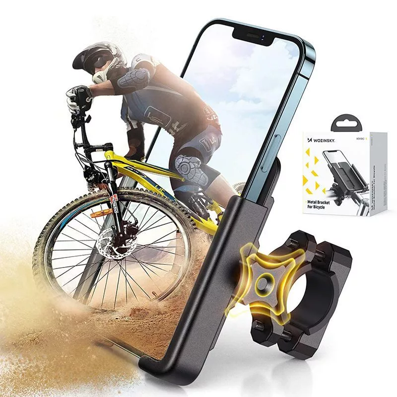 Suporte metálico de telemóvel para bicicleta Wozinsky para trotinete, preto (WBHBK3)