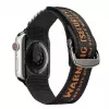 Dux Ducis Strap (Outdoor Version) Bracelete de nylon para Apple Watch Ultra, SE, Series 9, 8, 7, 6, 5, 4, 3, 2, 1 (49, 45, 44, 42 mm) Preto Laranja