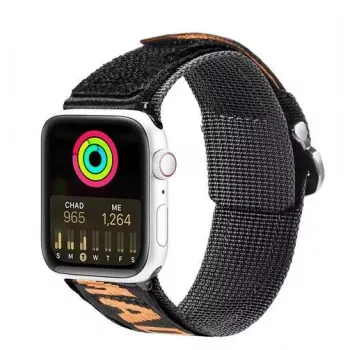 Dux Ducis Strap (Outdoor Version) Bracelete de nylon para Apple Watch Ultra, SE, Series 9, 8, 7, 6, 5, 4, 3, 2, 1 (49, 45, 44, 42 mm) Preto Laranja