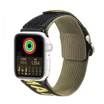 Pulseira de nylon Dux Ducis (Outdoor Version) para Apple Watch Ultra, SE, Series 9, 8, 7, 6, 5, 4, 3, 2, 1 (49, 45, 44, 42 mm) - amarelo