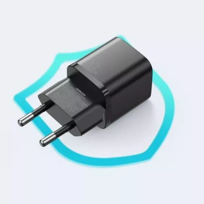 Carregador de parede rápido JOYROOM USB-C 20W Power Delivery Quick Charge 3.0 AFC preto (L-P202)