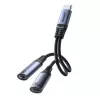 Adaptador DAC 2em1 Joyroom SY-C03 USB-C para 2x USB-C - preto