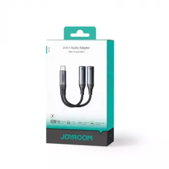 Adaptador DAC 2em1 Joyroom SY-C03 USB-C para 2x USB-C - preto