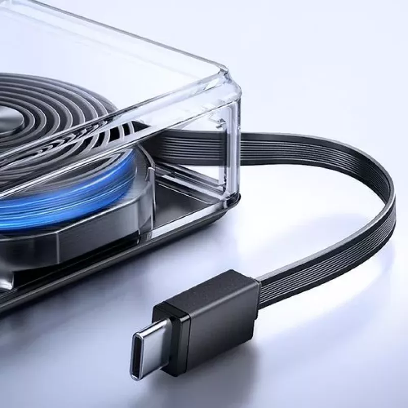 Powerbank Joyroom JR-PR1 10000mAh 22,5W com cabo USB-C retrátil integrado preto