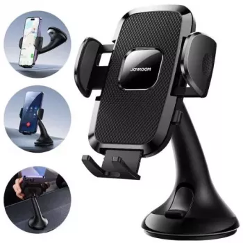 Suporte de telemóvel mecânico Joyroom JR-ZS259 universal para painel/para-brisas - preto