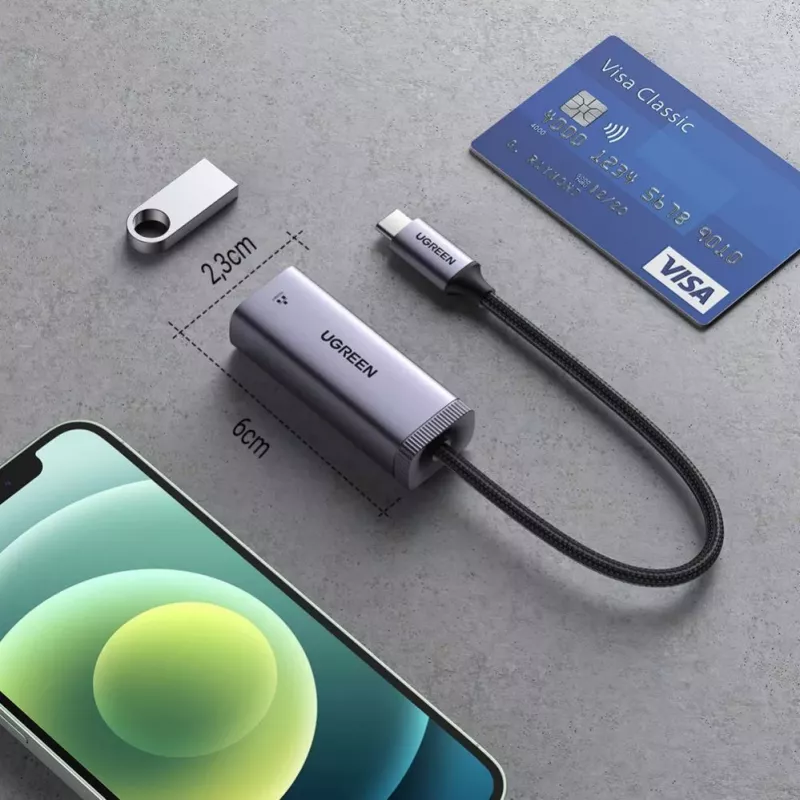 Adaptador UGREEN USB-C para RJ45 Gigabit Ethernet (cinzento) - 40322 CM483