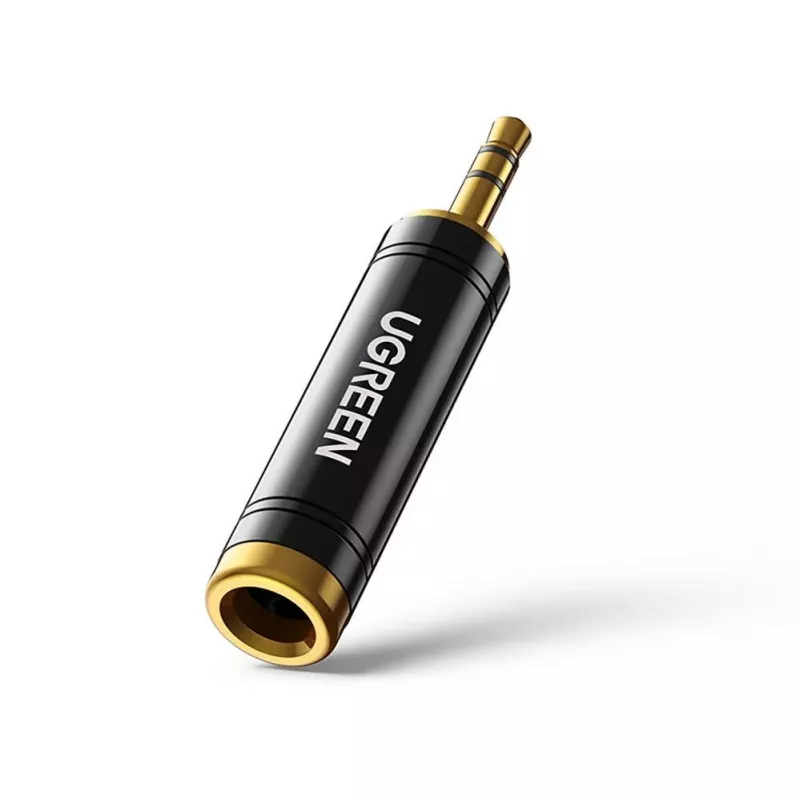 Adaptador de áudio UGREEN 3,5 mm para 6,35 mm (ficha para conector fêmea) cinzento AV168