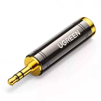 Adaptador de áudio UGREEN 3,5 mm para 6,35 mm (ficha para conector fêmea) cinzento AV168