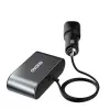 Carregador de carro Dudao 2x USB / 3x adaptador para isqueiro preto (R1Pro black)