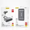 Carregador de carro Dudao 2x USB / 3x adaptador para isqueiro preto (R1Pro black)