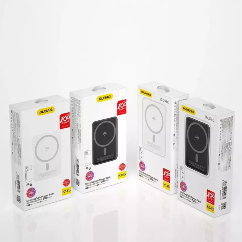 Dudao K14S Power Bank sem fios 5000mAh 10W Preto