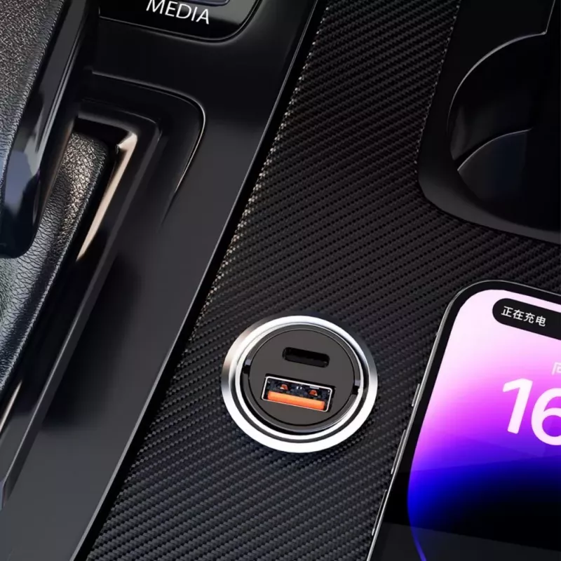 Dudao R3MAX 48W QC PD Mini Carregador de automóvel - Preto