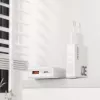 Dudao A30EU Carregador de parede GaN 30W USB-C USB-A com cabo USB-C para USB-C 1m Branco
