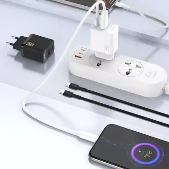 Dudao A26T Carregador GaN 25W USB-A, USB-C - Preto